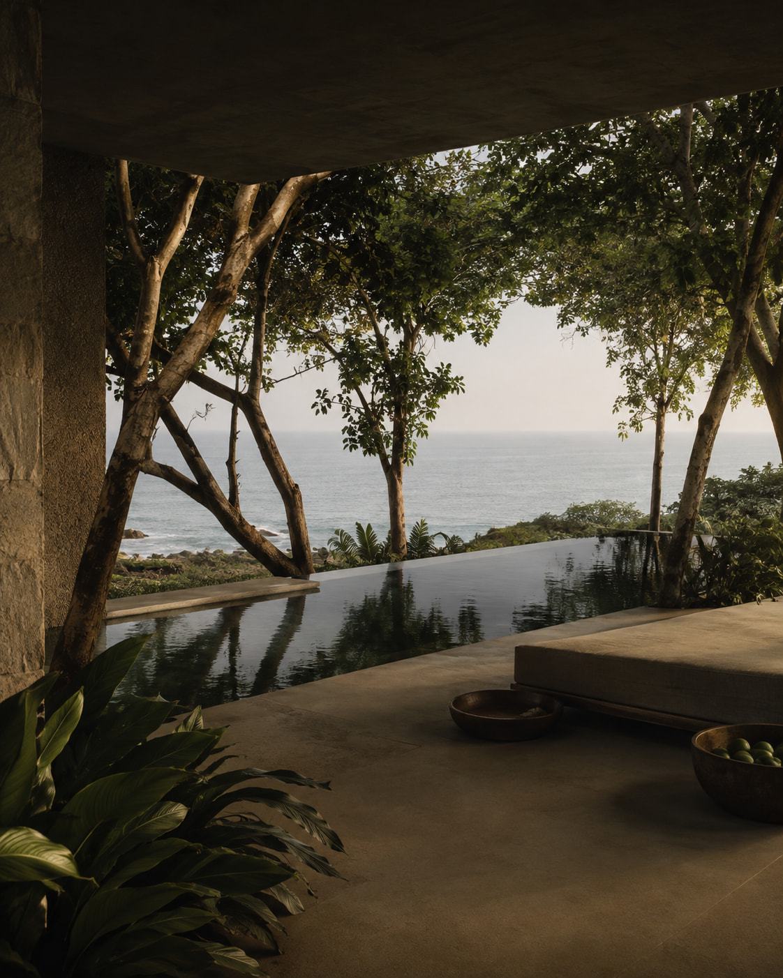 Galle villa terrace facing the ocean