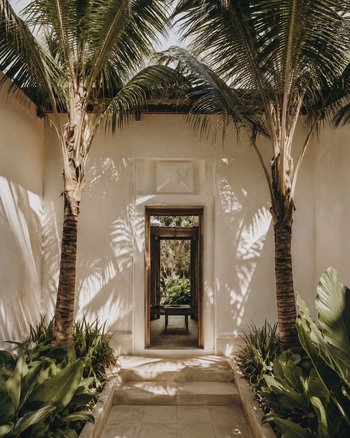 Entrance courtyard at the Galle house